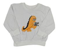 Biela mikina s dinosaurom