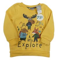 Nové - Okrová mikina se zvířátky So Cute