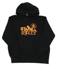 Čierna mikina s nápisom a kapucňou