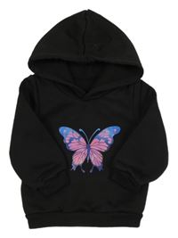 Čierna mikina s motýlom a kapucňou
