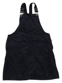 Tmavomodré manšestrové laclové šaty