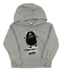 Sivá mikina s príšerkou a kapucňou Urban