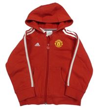 Červená prepínaci futbalová mikina s kapucňou Adidas