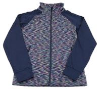 Tmavomodro-farebná melírovaná prepínaci športová mikina Yigga