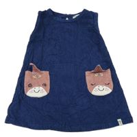 Tmavomodré menšestrové šaty s jednorožcami Lilly + Sid