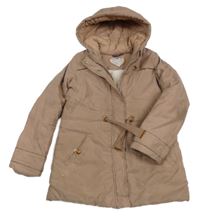 Béžová šusťáková zimní parka s kapucí Sergent Major