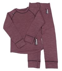 2set - Růžovo-fialové melírované funkční spodní triko + kalhoty 
