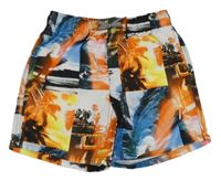 Farebné plážové kraťasy s potiskem pláže C&A