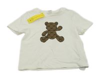 Nové - Biele tričko s medvedíkom Shein