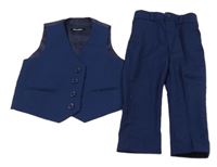 2set - Tmavomodrá společenská vesta + kalhoty Vivaki