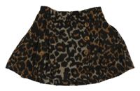 Čierno-béžovo-sivá vzorovaná vlnená skladaná sukňa Next