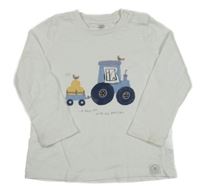 Biele tričko s traktorom F&F