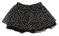 Čierna bodkovaná tylová sukňa TUC TUC