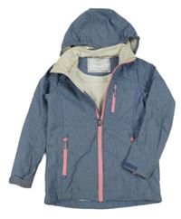 Modrošedá softshellová zateplená bunda s odopínacíá kapucňou Tchibo