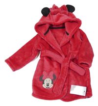 Nové - Červený chlpatý župan s kapucí - Minnie George