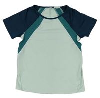 Mátovo-smaragdovo-petrolejové funkčné športové tričko