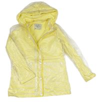 Průhledno-žluto-bílá pruhovaná nepromokavá bunda s kapucí Matalan