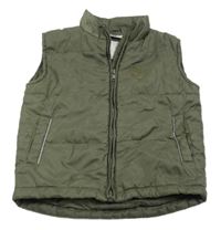 Khaki prešívaná šušťáková zateplená vesta s losom Kiki&Koko