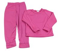 2Set - Křiklavě růžové thermo mikinotriko + kalhoty crane