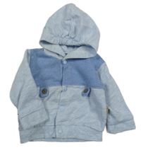 Světlemodro-modrá melírovaná prepínaci mikina s kapucňou baby im