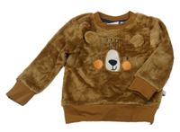 Hnědá chlupatá mikina s medvídkem Liegelind