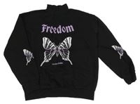 Čierna mikina s motýlikmi a nápismi DESTINATION