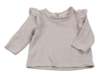 Světlerůžové melírované úpletové mikinotriko s volánikmi Matalan