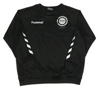 Čierna športová mikina s logom a nápismi hummel