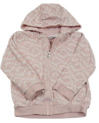 Svetloružová prepínaci mikina s logy a kapucňou Juicy Couture