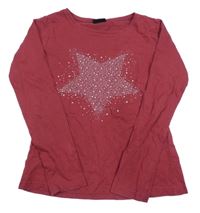 Vínové triko s hvězdou a hvězdičkami Page one young