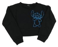Čierna crop mikina so Stitchem Disney