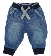 Modré cuff rifle s úpletovým pasom Mothercare