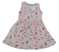 Nové - svetloružové melírované šaty s obrázkami PEP&CO