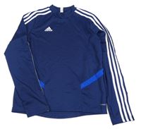 Tmavomodro-safírovo-bílá funkční sportovní mikina Adidas