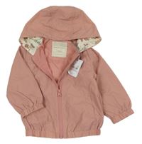 Nové - pudrová šušťáková jarná bunda s kapucňou Tu