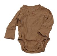 Hnědé žebrované zavinovací body H&M