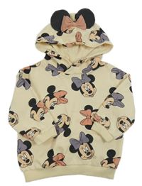 Smetanová oversize mikina s Minnie a kapucí H&M