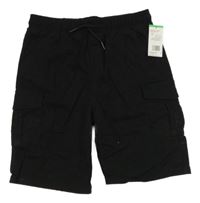 Nové - černé cargo riflové kraťasy F&F