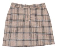 Purovo-čierno-biela kockovaná sukňa PRIMARK