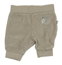 Béžové sametové tepláky s liškou