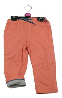 Nové - Červené kostkované plátěné podšité kalhoty Baker