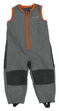 Šedé melírované softshellové laclové kalhoty