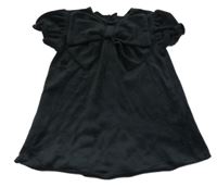 Čierne plyšové šaty s mašlou H&M