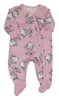 Ružový overal so slonmi