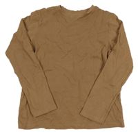 Hnedé rebrované tričko Tu