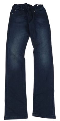 Tmavomodré teplákové skinny rifle