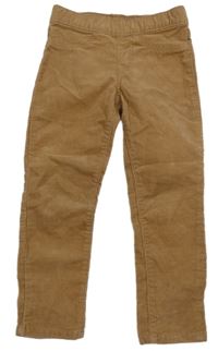 Hnedé menšestrové elastické nohavice H&M