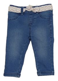 Modré teplákové džegíny s páskem Ergee