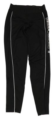 Černé sportovní legíny s nápisem a pruhem Ergeenomixx