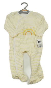 Nové - Bílo-žlutý pruhovaný overal s duhou Dunnes